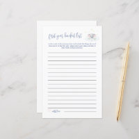 Baby Bucket List Game Elephant Baby Shower Blue