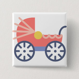 baby buggy 15 cm square badge