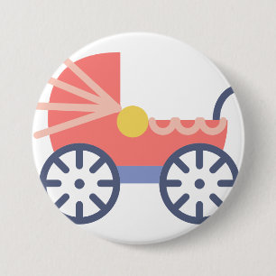 baby buggy 7.5 cm round badge