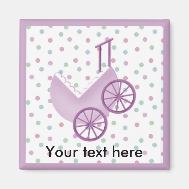 Baby Buggy Lavender Magnet (Front)