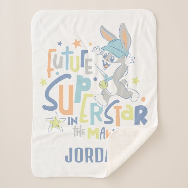 Baby BUGS BUNNY™ Future Superstar In Training Sherpa Blanket (Front)