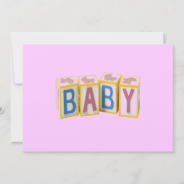 Baby Building Blocks Invitation (Front)
