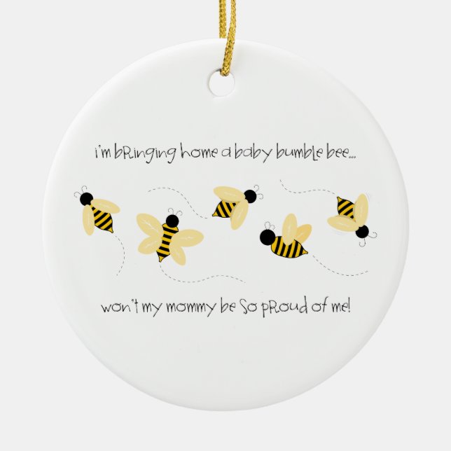 Baby Bumble Bee Ceramic Tree Decoration (Front)