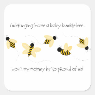 Baby Bumble Bee Square Sticker