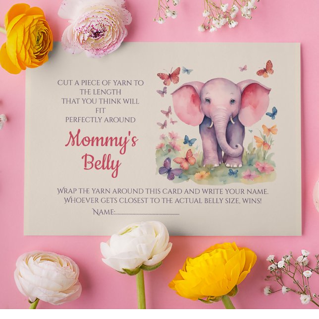 Baby Bump Baby Shower Game Guess Mum's Belly Size Enclosure Card (Creator Uploaded)