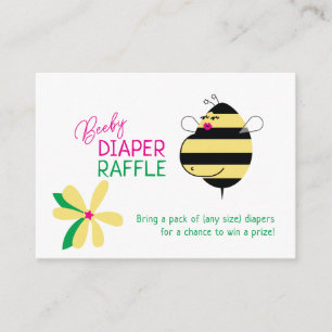 Baby Bump Mum Bee Beeby Diaper Raffle Enclosure Card