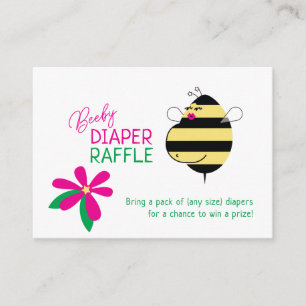 Baby Bump Mum Bee Beeby Diaper Raffle Enclosure Card