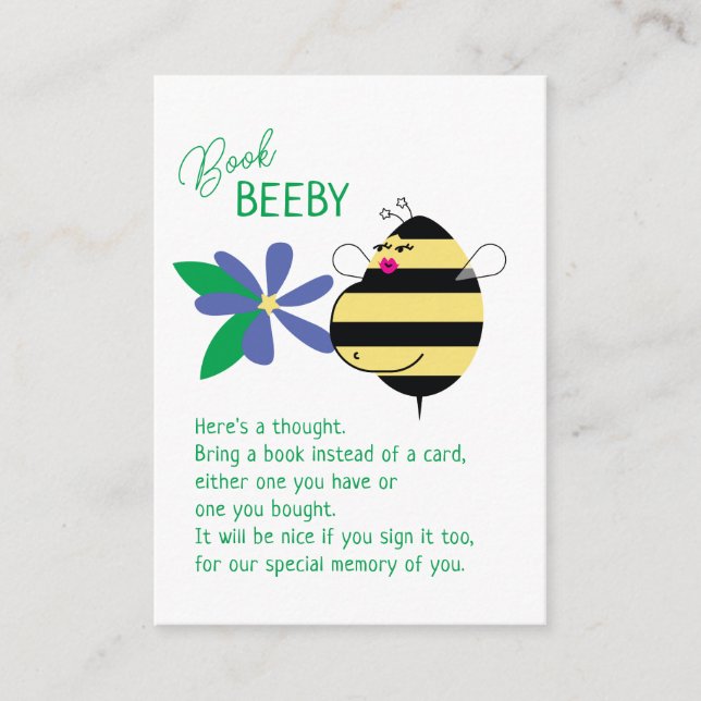 Baby Bump Mum Bee Book Beeby Enclosure Card (Front)