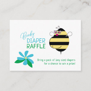 Baby Bump Mum Bee w/Glasses Beeby Diaper Raffle Enclosure Card