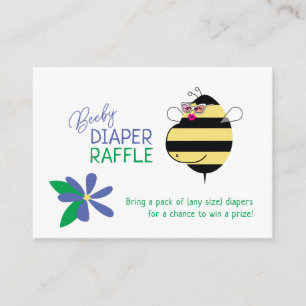 Baby Bump Mum Bee w/Glasses Diaper Raffle Enclosure Card