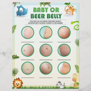 Baby Bump Or Beer Belly [Animal Theme] Custom Letterhead