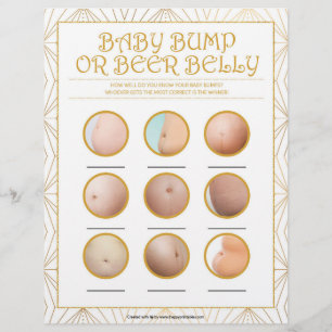 Baby Bump Or Beer Belly [Golden Lines] Custom Letterhead