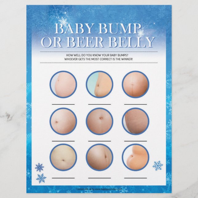 Baby Bump Or Beer Belly [Snowy Blue] Custom Letterhead (Front)