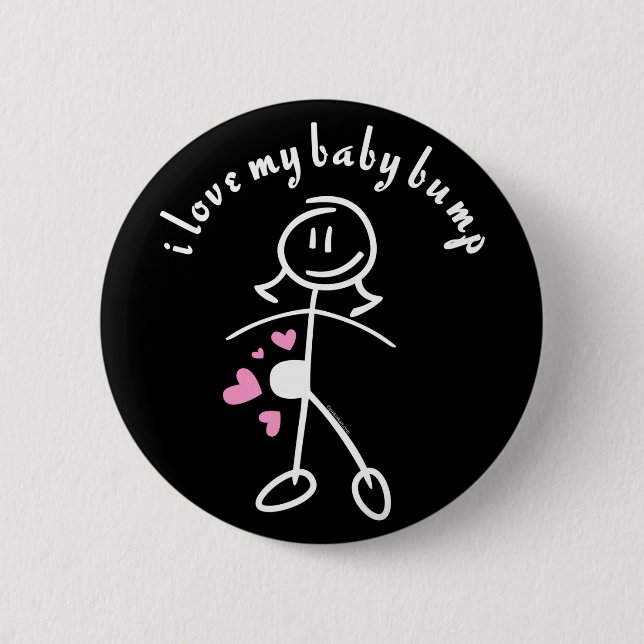 Baby Bump Stick Mum Button (DK) (Front)