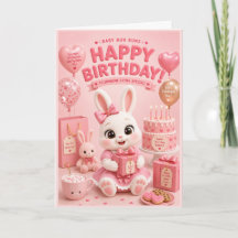 Baby Bun Buns Birthday Card for Girls f/ Mochi