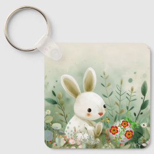 BABY BUNNY AND EASTER EGG KEY RING