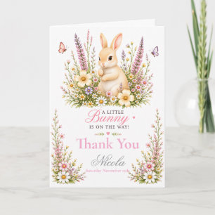 Baby Bunny Baby Shower Thank You Card