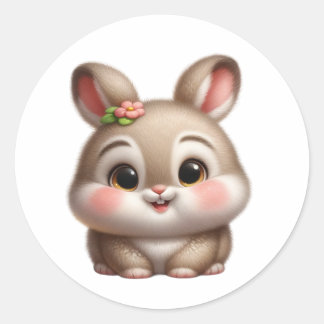 Baby bunny classic round sticker