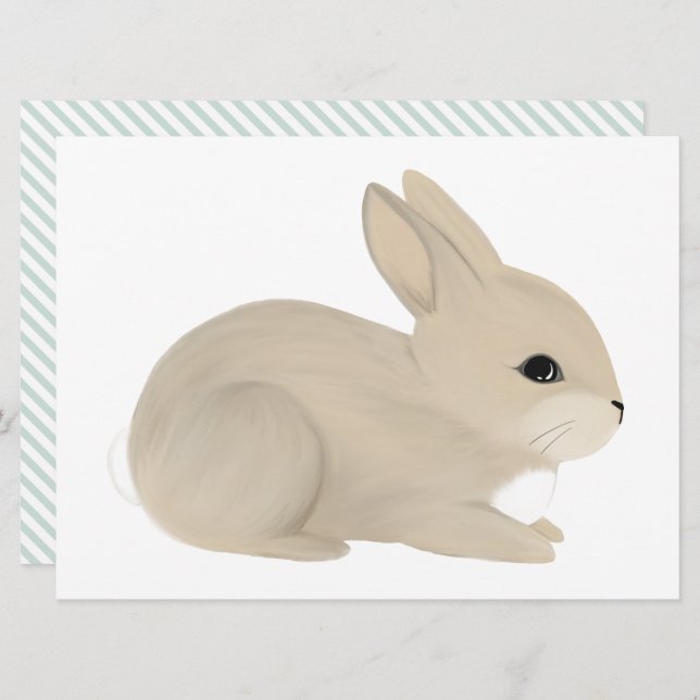 Baby Bunny, cut out Invitation (Front/Back)