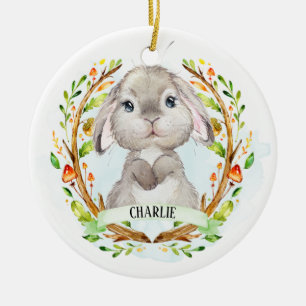 Baby Bunny Cute Ceramic Tree Decoration