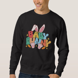 Baby Bunny Ears Pink Buffalo Plaid For Easter Day  Sweatshirt