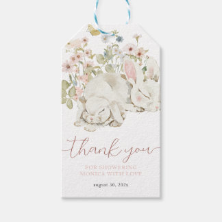 Baby Bunny It's a Girl Wildflower Gift Tags