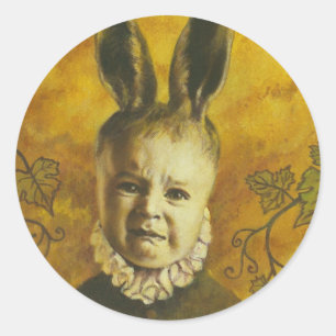 Baby Bunny Mutant Design Classic Round Sticker