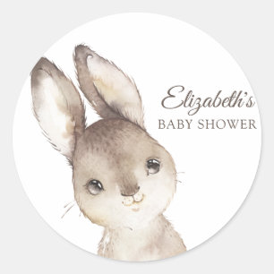 Baby Bunny Rabbit Baby Shower Classic Round Sticker