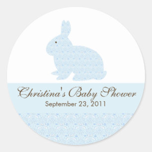 Baby Bunny Rabbit Baby Shower Sticker