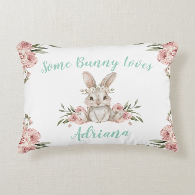 Baby Bunny Some Bunny Loves You Decorative Cushion (Front)