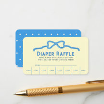 Baby Butter Bow Baby Shower Diaper Raffle Ticket