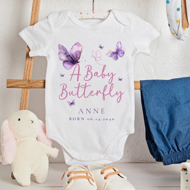 Baby Butterfly Cute Purple Newborn Gift Bodysuit (Creator Uploaded)