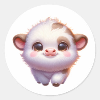 Baby calf classic round sticker