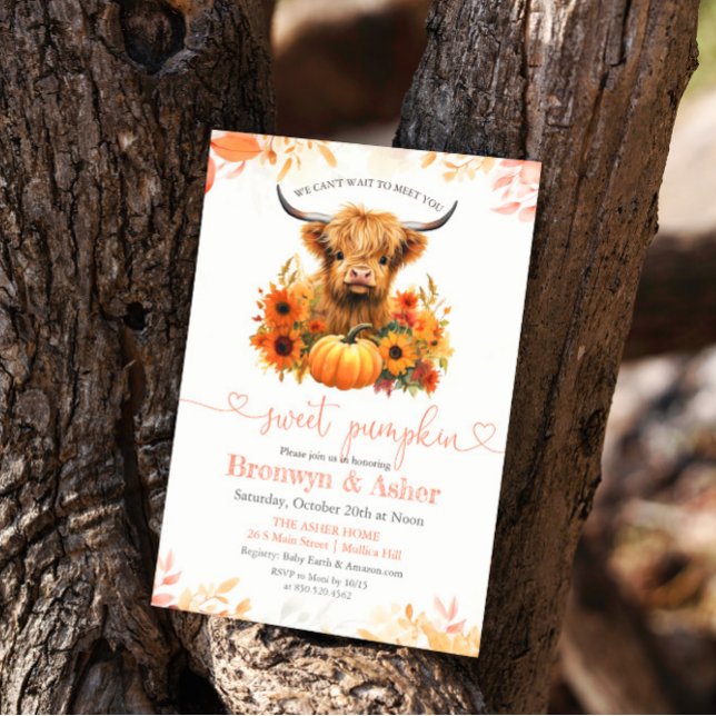 Baby Calf Cow Pumpkin Baby Shower Invitation (Creator Uploaded)
