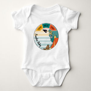Baby Camp Beaver, Opossum, Snake Personalize Baby Bodysuit