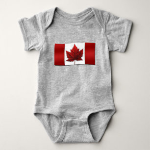 Baby Canada Flag Souvenir Organic One-Piece Bodysuit