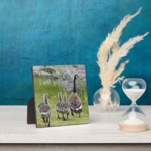 Baby Canada Geese Photo with Quote Plaque