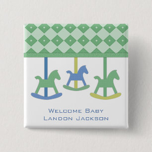 Baby Carousel Collection 15 Cm Square Badge