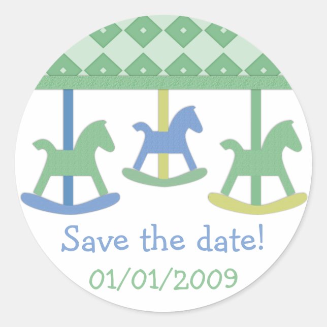 Baby Carousel Collection Classic Round Sticker (Front)