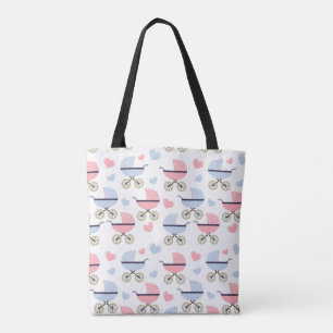 Baby Carriage Baby Boy Blue Baby Girl Pink Tote Bag