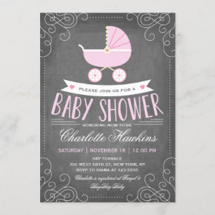 Baby Carriage   Baby Shower Invitation