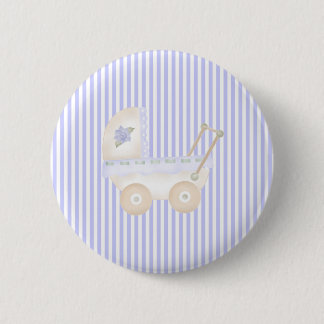 Baby Carriage Blue 6 Cm Round Badge