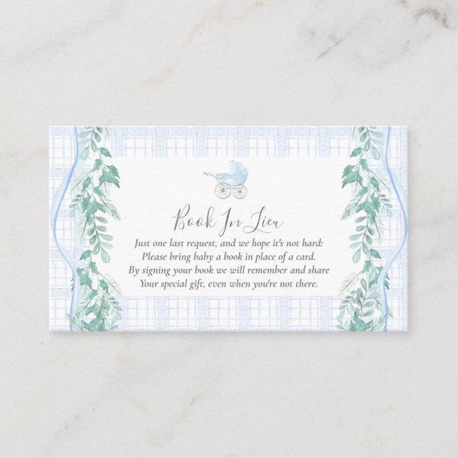 Baby Carriage Book In Lieu Insert card (Front)