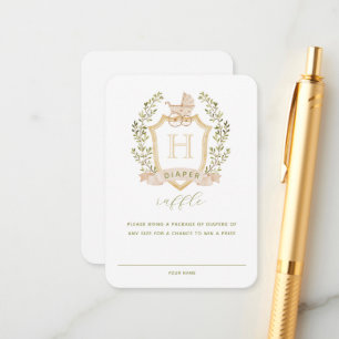 Baby Carriage Crest Diaper Raffle Enclosure Card