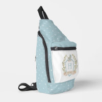 Baby Carriage Crest Monogram | Blue Baby 