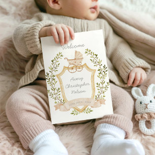 Baby Carriage Crest   Neutral Hospital Sign Announcement