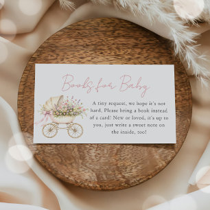 Baby Carriage Girl Baby Shower Books For Baby Enclosure Card