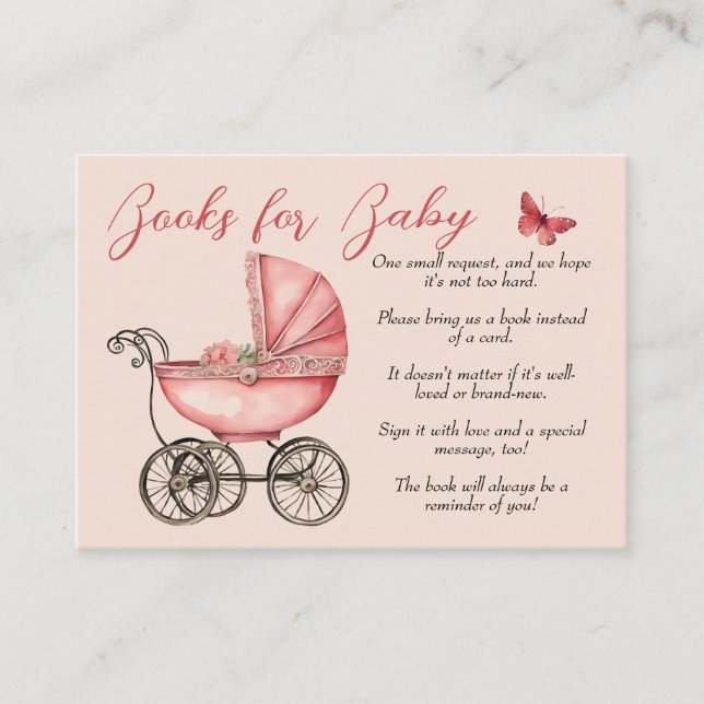 Baby Carriage Girl Books for Baby  Enclosure Card (Front)