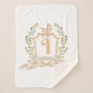 Baby Carriage Monogram "I" Nursery  Baby Blanket