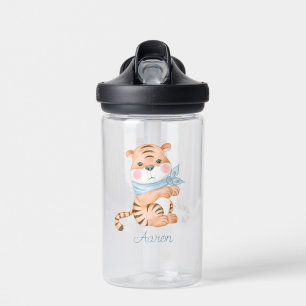 Baby Cartoon Tiger Personalised  Water Bottle